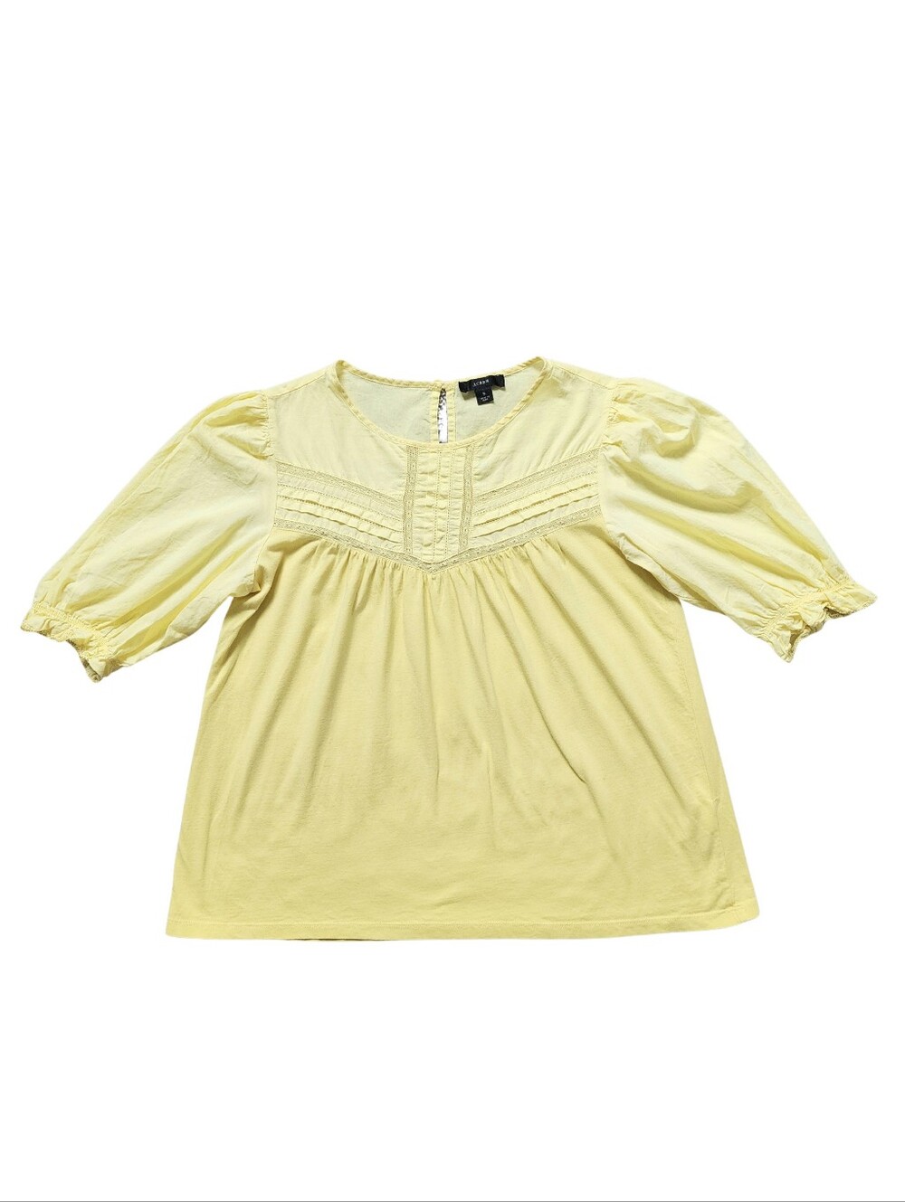 J. Crew Women's Yellow Pintuck Yoke Tunic Top
